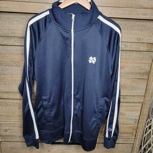 Champion Notre Dame Blue Zip Up Jacket Mens XL Vintage